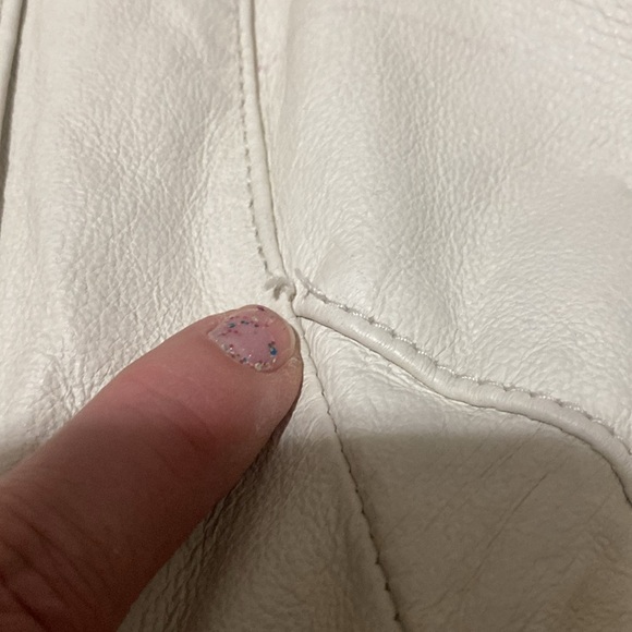 Vintage Off-White Moto Leather Jacket - Picture 8 of 17